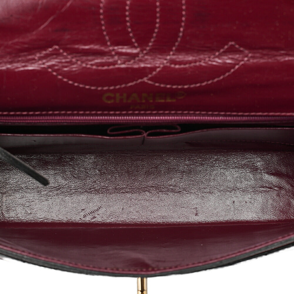 CHANEL Lambskin Matelasse Paris Limited Double Flap Chain Shoulder Bag Black Gold-Tone Hardware, Pre-Owned