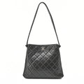 CHANEL Lambskin Matelasse Double Face One Shoulder Black Silver-Tone Hardware, Pre-Owned