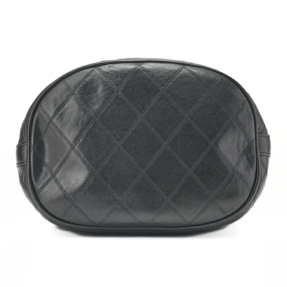 CHANEL Lambskin Matelasse Bicolore Drawstring Style Chain Shoulder Black Gold-Tone Hardware, Pre-Owned