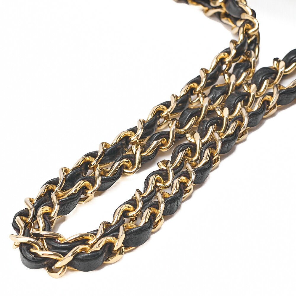 CHANEL Lambskin Matelasse Straight Flap Tang Lock Double Flap Chain Shoulder Bag Black Gold-Tone Hardware, Pre-Owned