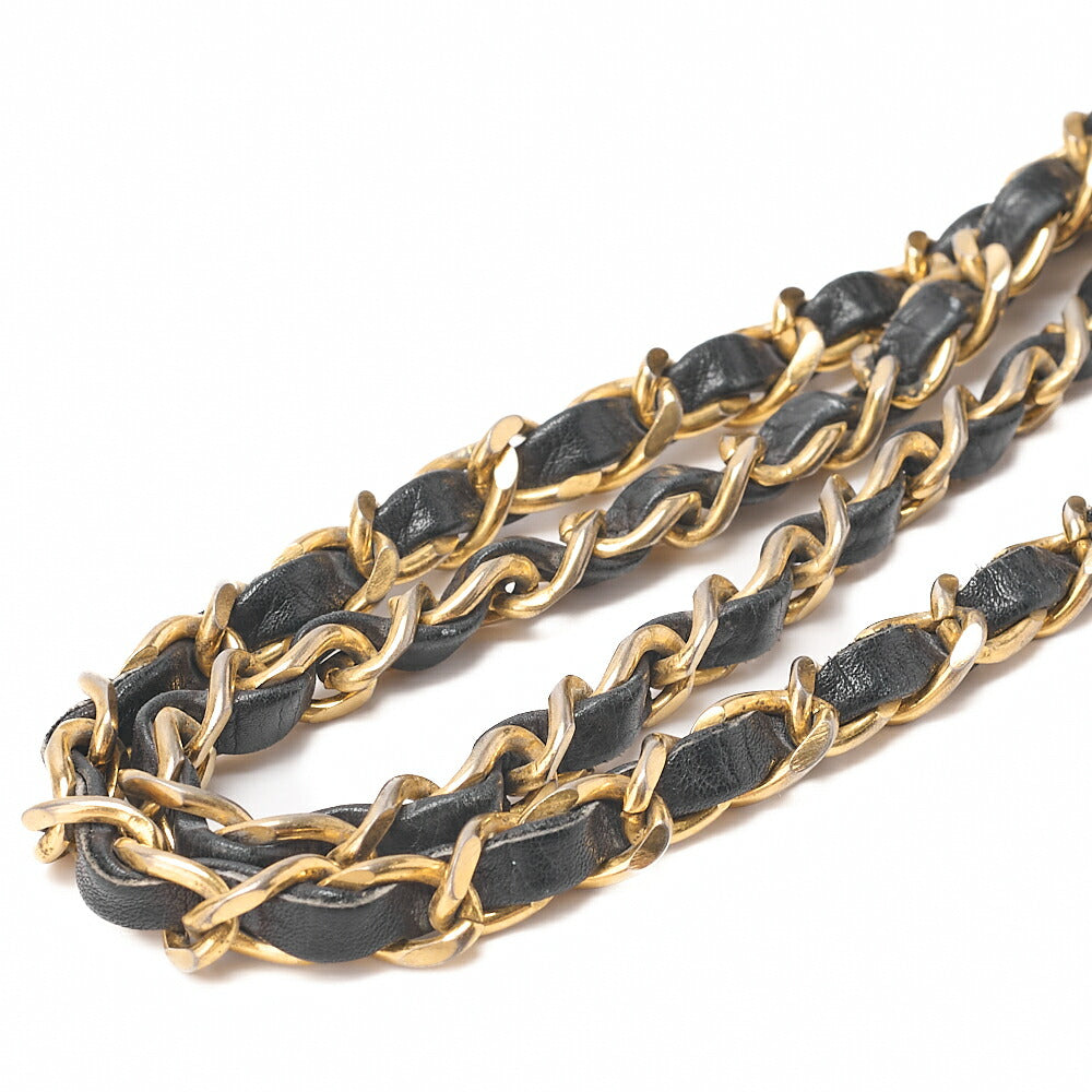 CHANEL Lambskin Matelasse Bicolole Drawstring Chain Shoulder Black Gold-Tone Hardware, Pre-Owned