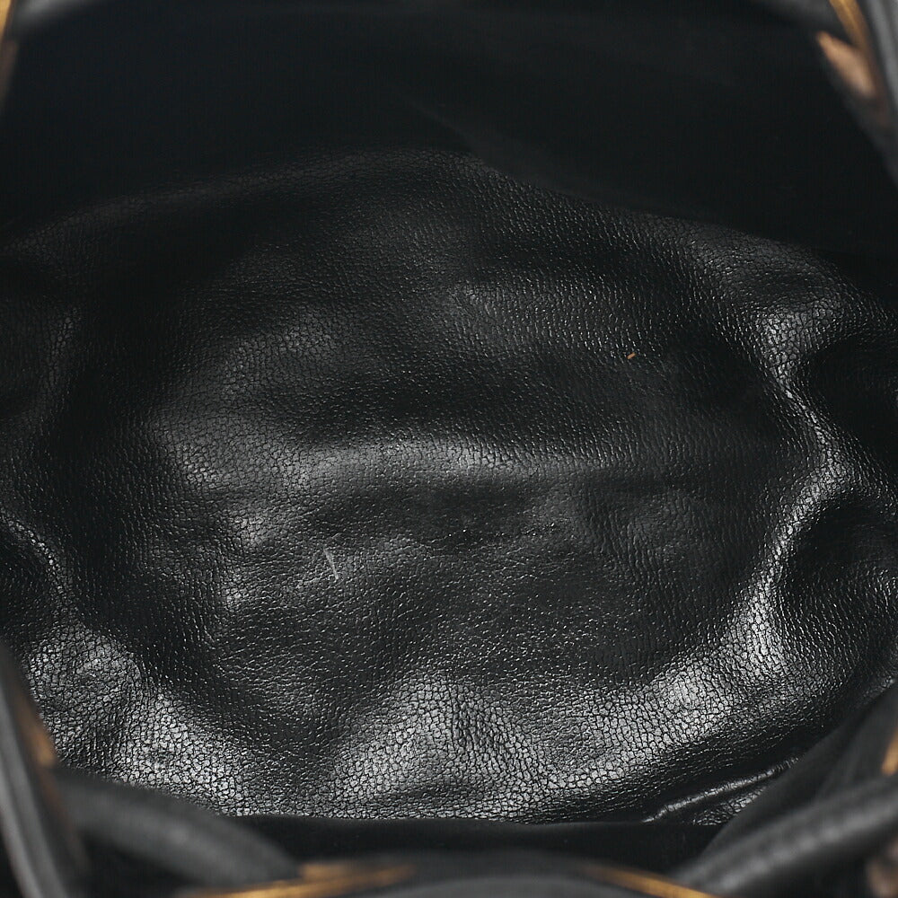 CHANEL Lambskin Matelasse Bicolole Drawstring Chain Shoulder Black Gold-Tone Hardware, Pre-Owned