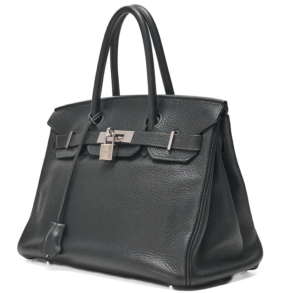 HERMES Birkin 30 Handbag Taryon Black Silver-Tone Hardware, Pre-Owned
