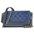 CHANEL Vintage Calf Gabrielle de Chanel Chain Shoulder Navy Gold x Silver -Tone Hardware, Pre-Owned