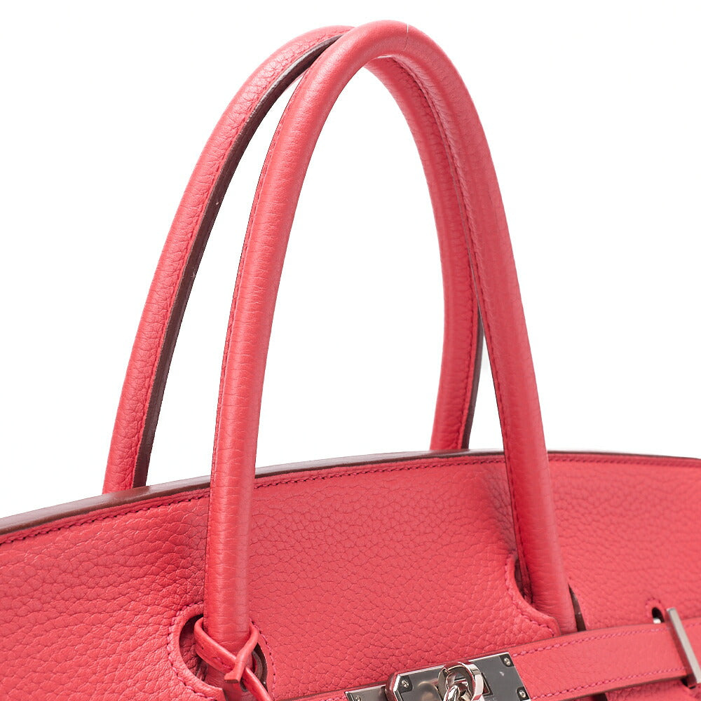 HERMES Birkin 40 Handbag Taurillon Clemence Bougainvillea Silver-Tone Hardware, Pre-Owned