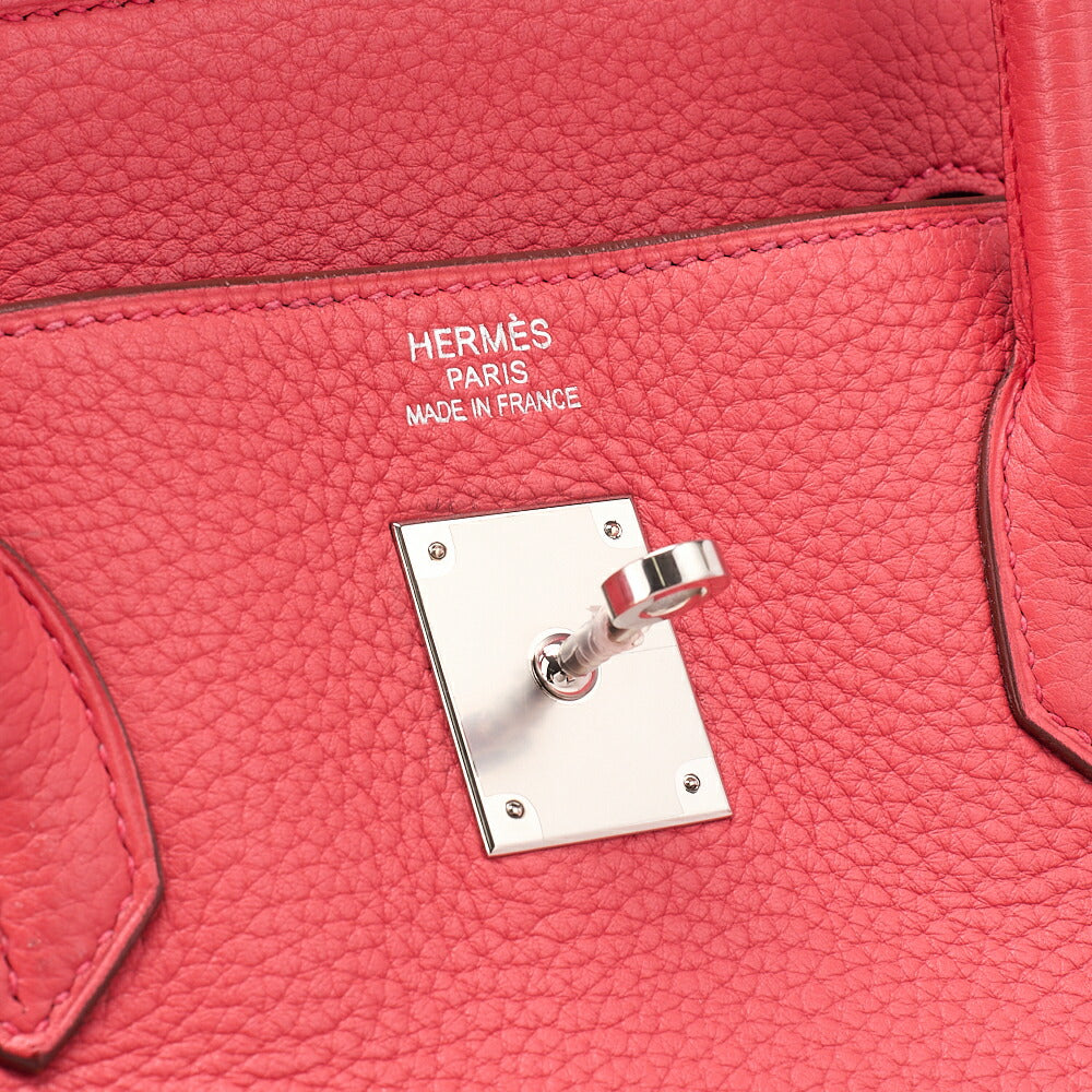 HERMES Birkin 40 Handbag Taurillon Clemence Bougainvillea Silver-Tone Hardware, Pre-Owned