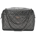 CHANEL Vintage Calf Matelasse 2.55 Turn Lock Chain Shoulder Black-Tone Hardware, Pre-Owned