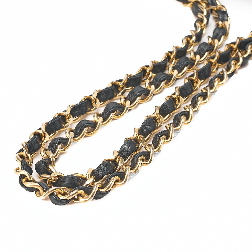 CHANEL Lambskin Matelasse Paris Limited Double Flap Chain Shoulder Bag Black Gold x Silver -Tone Hardware, Pre-Owned