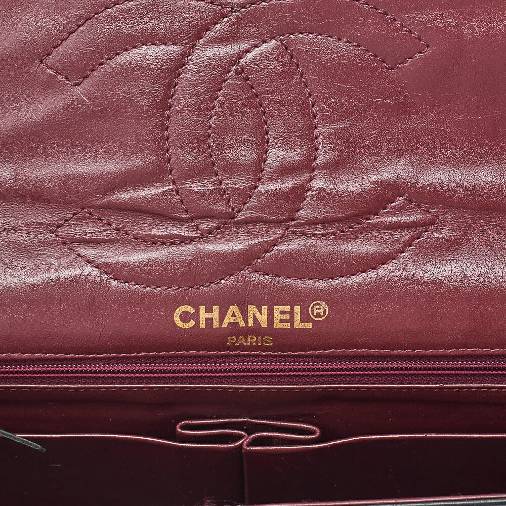 CHANEL Lambskin Matelasse Paris Limited Double Flap Chain Shoulder Bag Black Gold x Silver -Tone Hardware, Pre-Owned