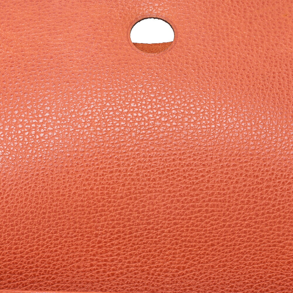 HERMES Sack Colorado PM Liege x Canvas Shoulder Bag Orange Silver-Tone Hardware, Pre-Owned