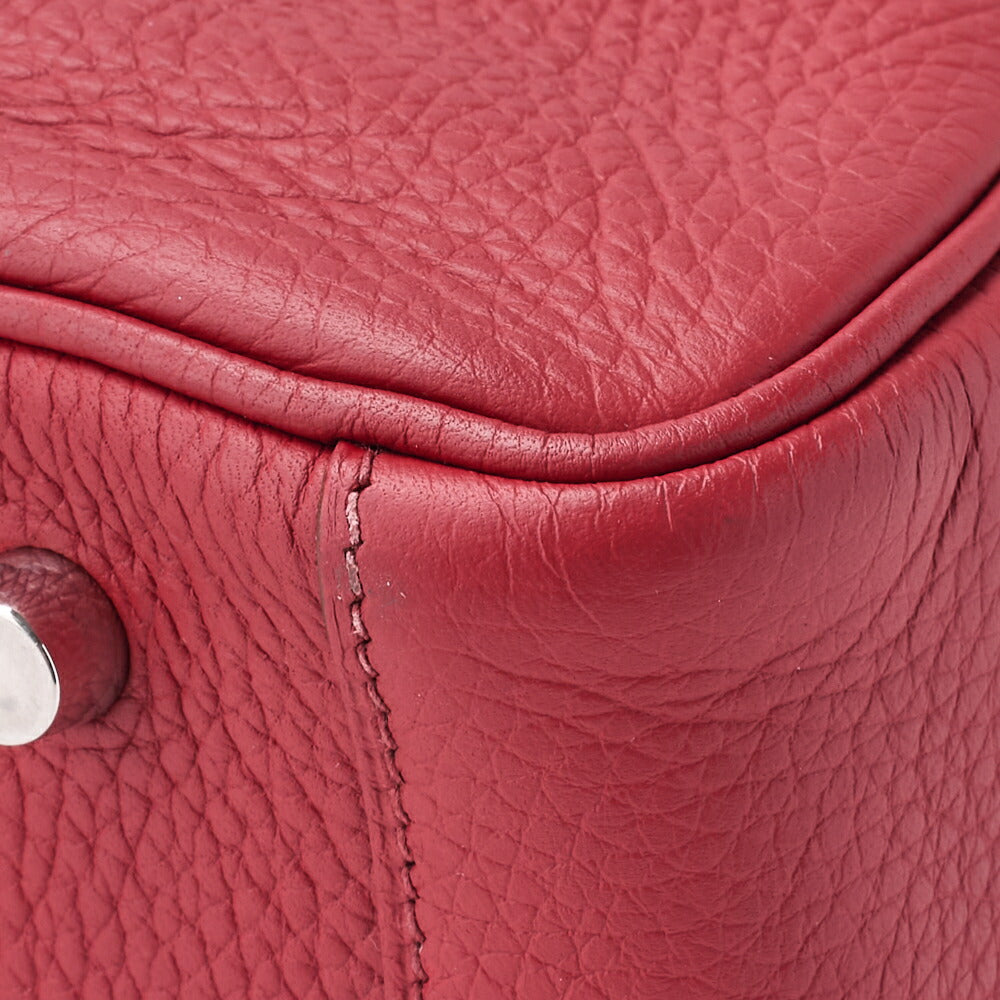 HERMES Lindy 30 2WAY Shoulder Bag Tryon Clemence Rouge Casaque Silver-Tone Hardware Pre-Owned