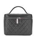 CHANEL Vanity Handbag Matelasse Lambskin Black Silver-Tone Hardware Pre-Owned