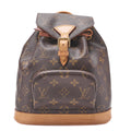 Louis Vuitton Shoulder Backpack Bag, Monogram, Canvas, Brown, Gold-Tone Hardware, Pre-Owned