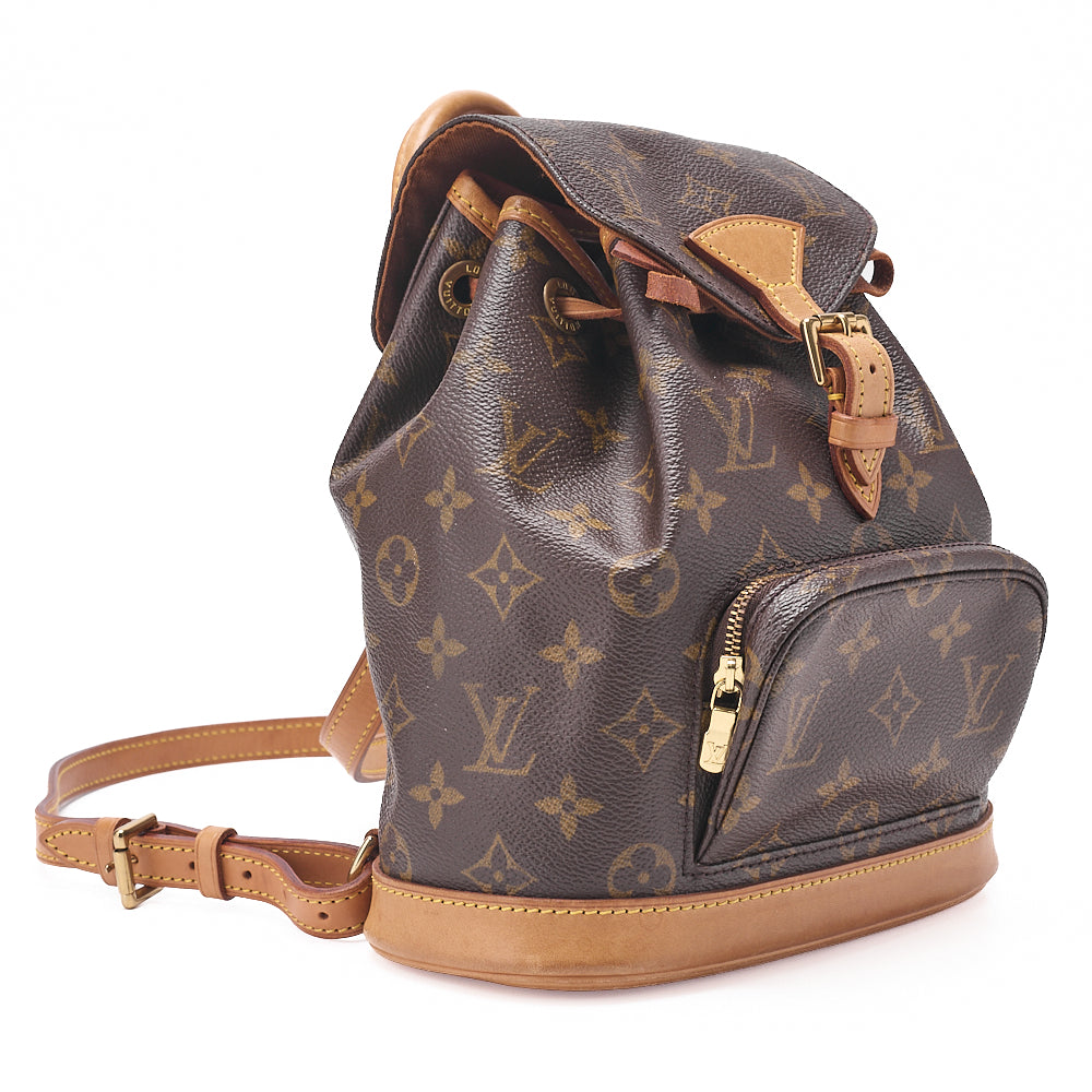 Louis Vuitton Shoulder Backpack Bag, Monogram, Canvas, Brown, Gold-Tone Hardware, Pre-Owned
