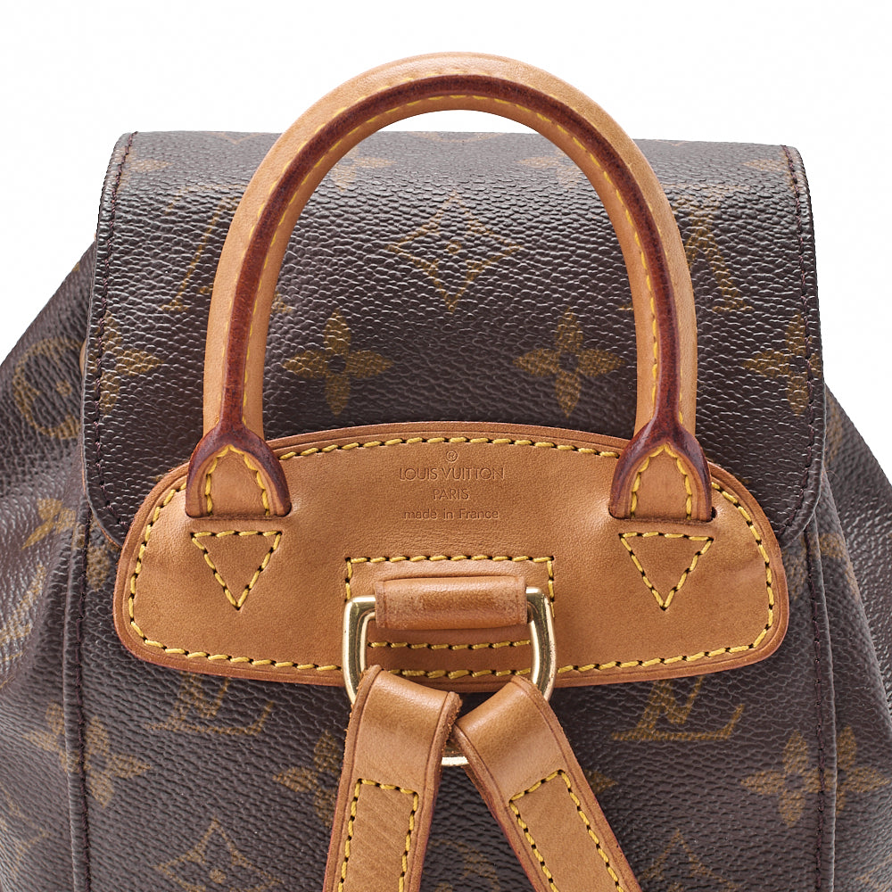 Louis Vuitton Shoulder Backpack Bag, Monogram, Canvas, Brown, Gold-Tone Hardware, Pre-Owned