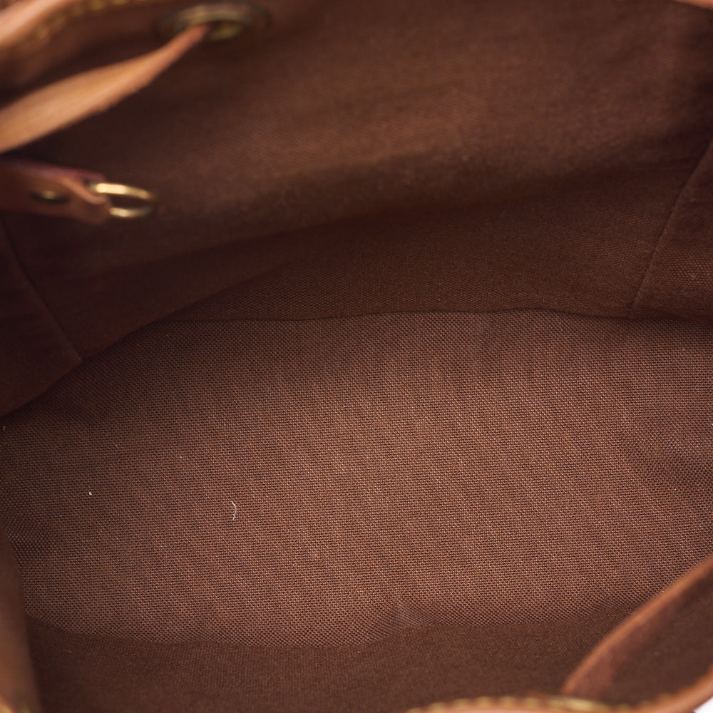 Louis Vuitton Shoulder Backpack Bag, Monogram, Canvas, Brown, Gold-Tone Hardware, Pre-Owned