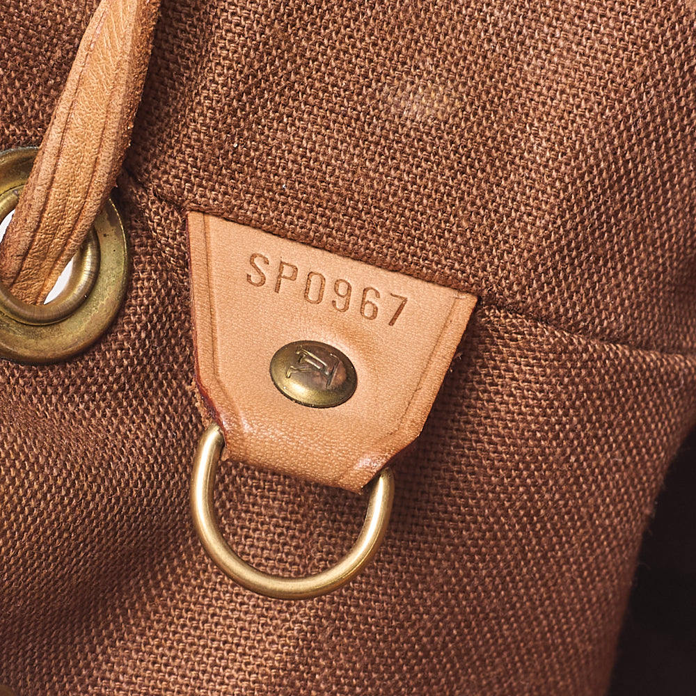 Louis Vuitton Shoulder Backpack Bag, Monogram, Canvas, Brown, Gold-Tone Hardware, Pre-Owned