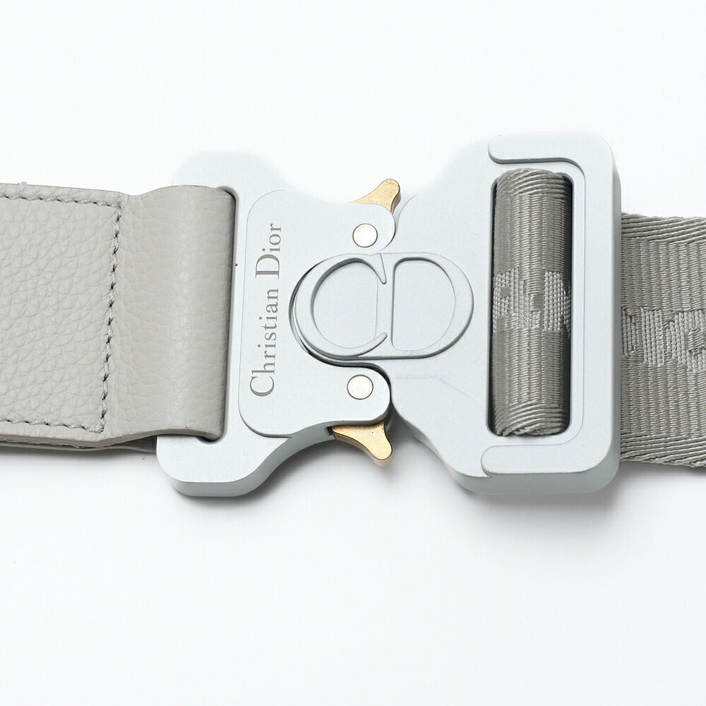 Dior Jacquard Trotter Saddle Bag Canvas White Silver-Tone Hardware, Pre-Owned