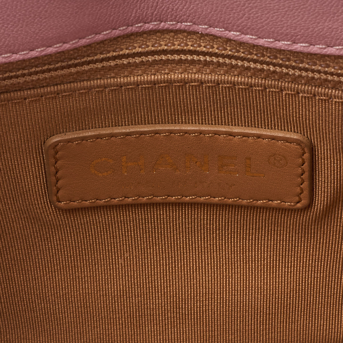CHANEL Mini Shoulder Bag Matelasse Round Flap Chain Shoulder Lambskin Pink Gold-Tone Hardware Pre-Owned