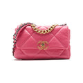 CHANEL 19 Tote Bag Matelasse 2WAY Chain Shoulder Lambskin Pink Gold-Tone Hardware Pre-Owned