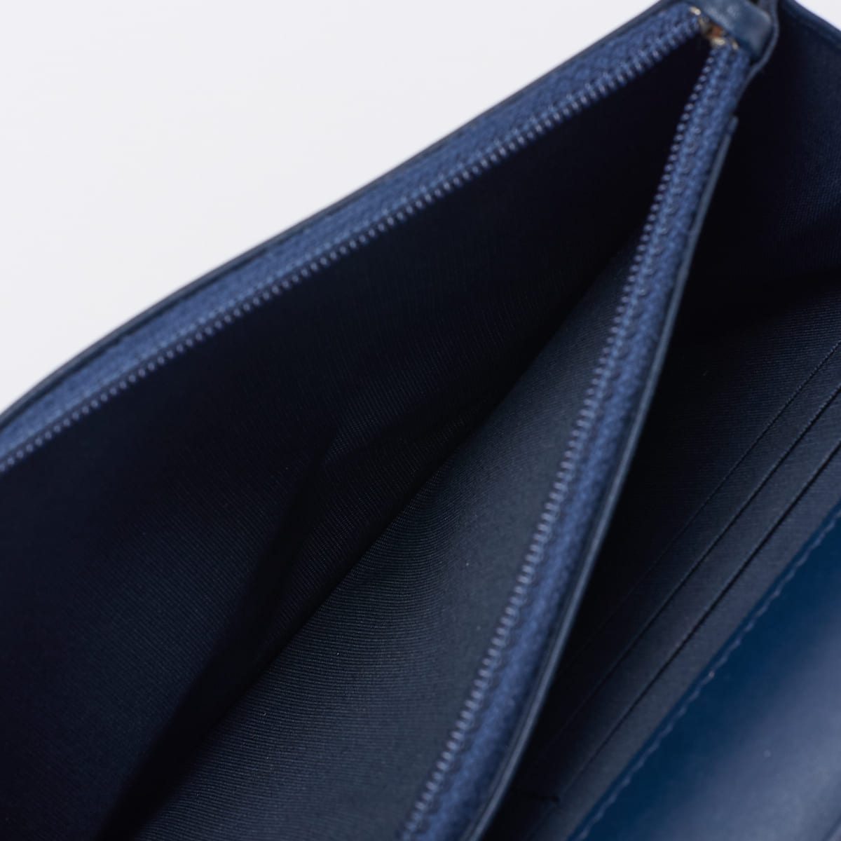 CHANEL Chain Wallet, Diagonal Stitching, Matelasse, Vintage Calf, Blue, Silver-Tone Hardware, Pre-Owned
