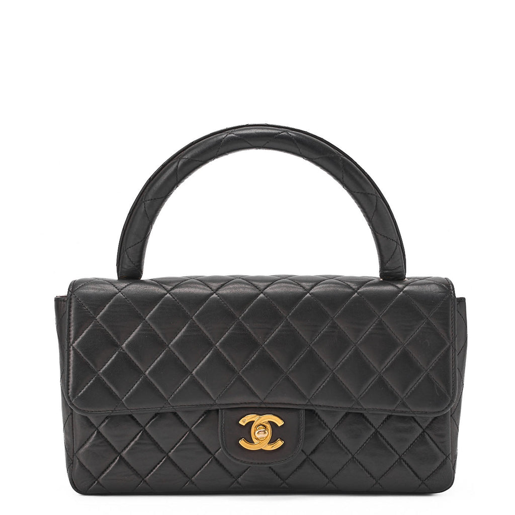 CHANEL Handbag Matelasse Coco Handle Lambskin Black Gold-Tone Hardware Pre-Owned