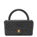 CHANEL Handbag Matelasse Coco Handle Lambskin Black Gold-Tone Hardware Pre-Owned