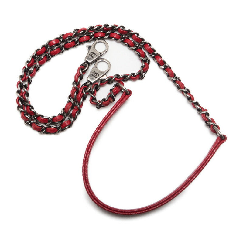 CHANEL Handbag Matelasse Coco Handle 2WAY Caviar Skin Red Silver-Tone Hardware Pre-Owned