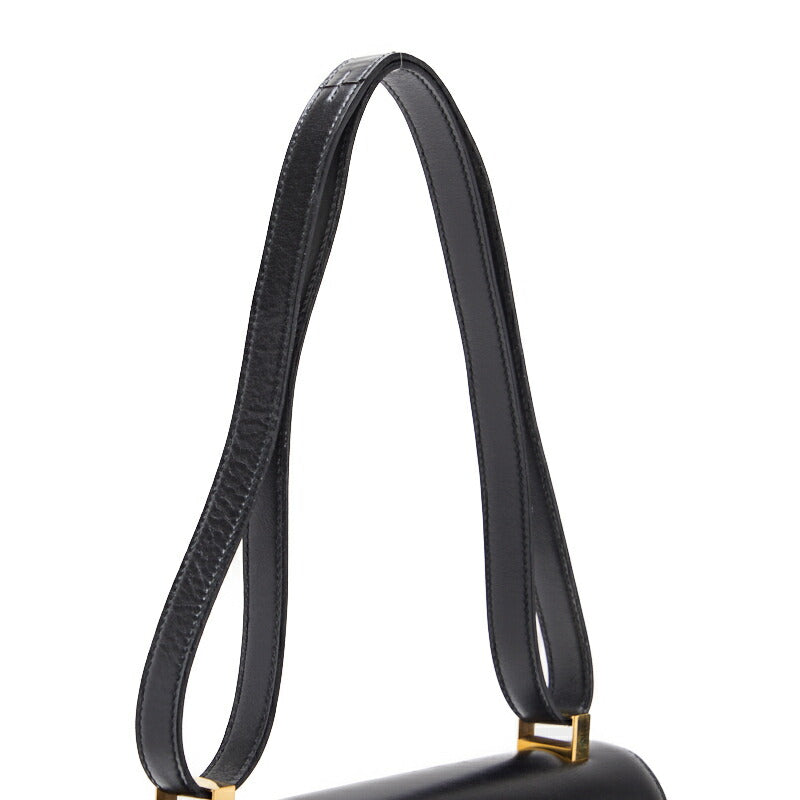 HERMES Constance 23 Shoulder Bag Box Calf Black Gold-Tone Hardware, Pre-Owned