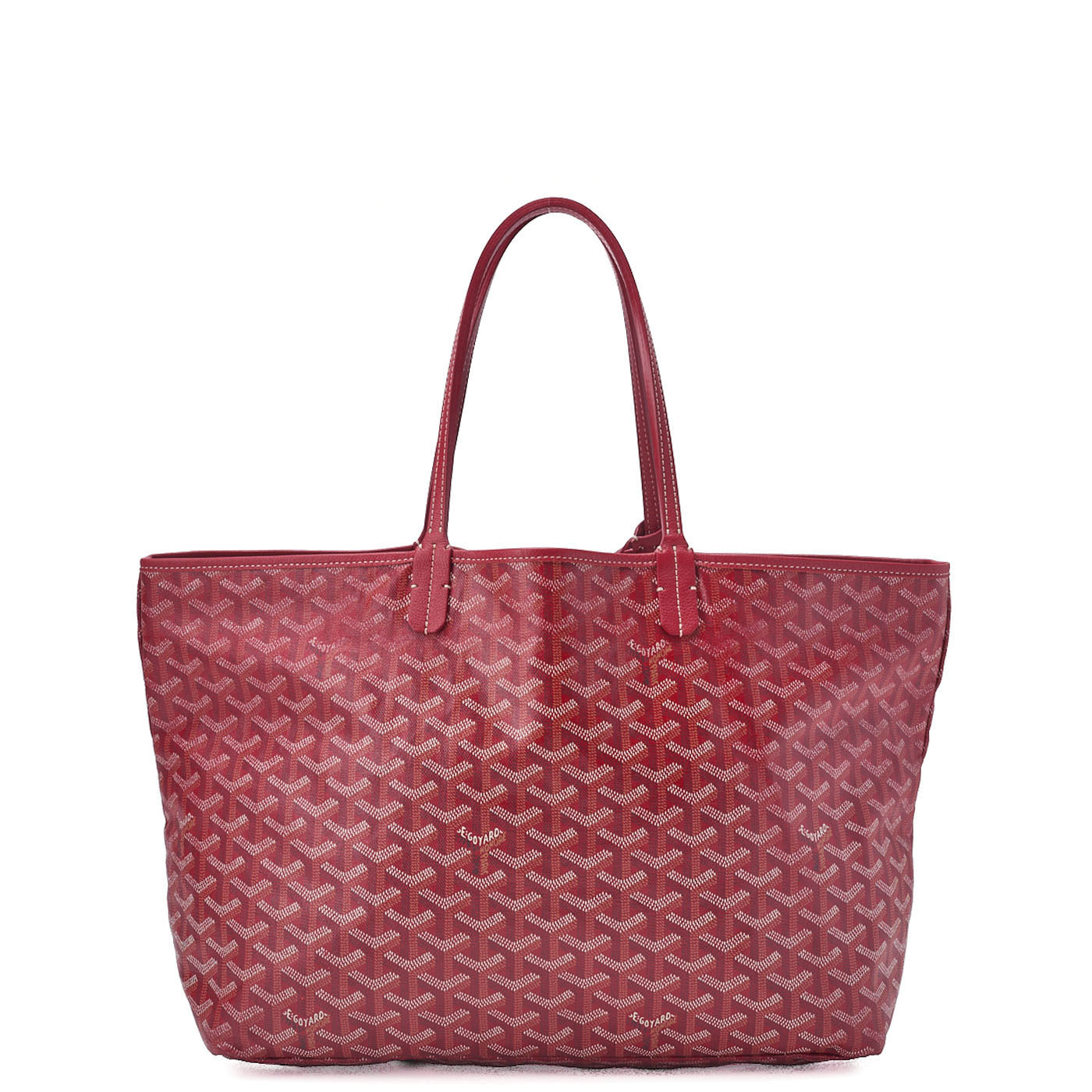 GOYARD Saint Louis PM Tote Bag, Coated Canvas, Red, Silver-Tone Hardware, Pre-Owned