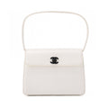CHANEL Handbag Mini Kelly Shape Caviar Skin White Gold-Tone Hardware, Pre-Owned