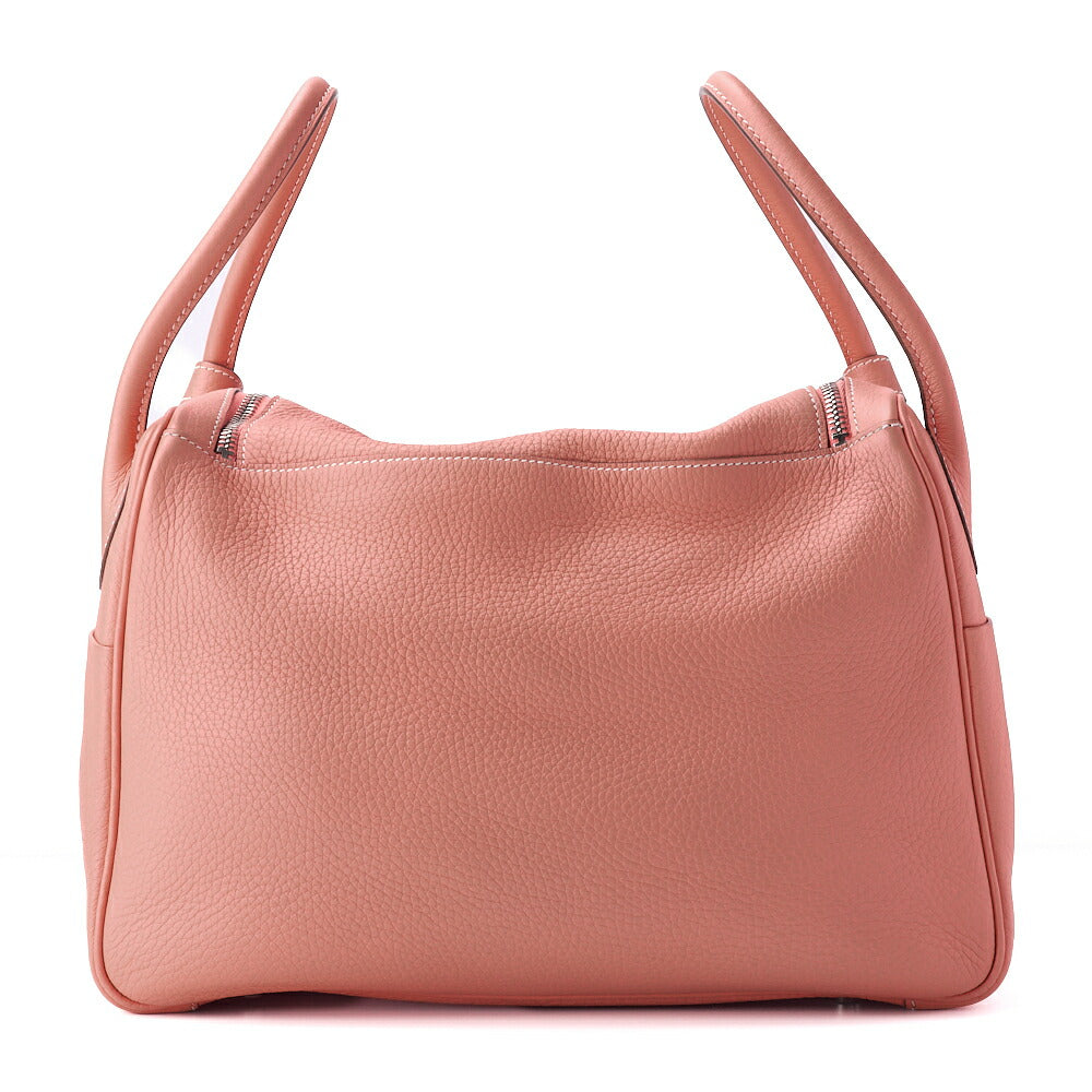 HERMES Lindy 34 Shoulder Bag, Tryon Clemence, Crevette, Silver-Tone Hardware, Pre-Owned