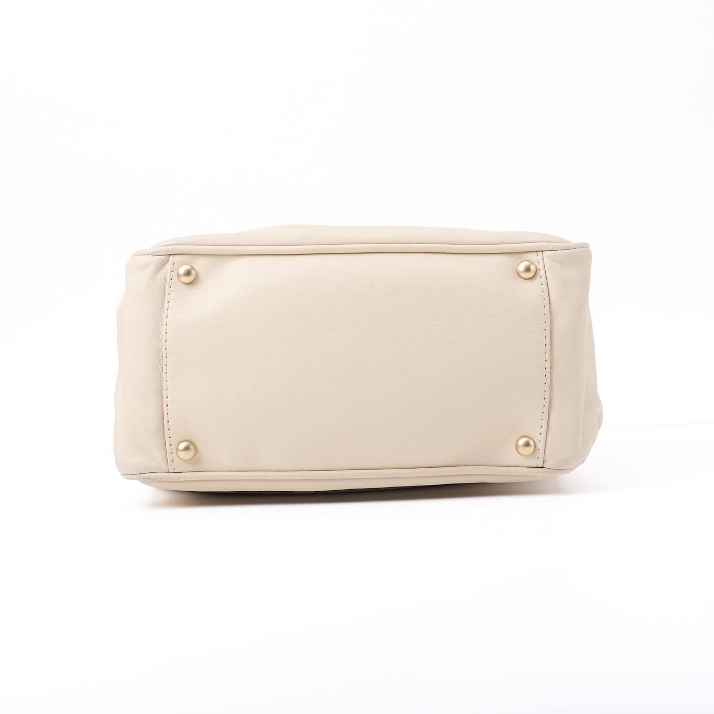 CHANEL Tote Bag Camellia Line Lambskin Ivory Gold-Tone Hardware Pre-Owned
