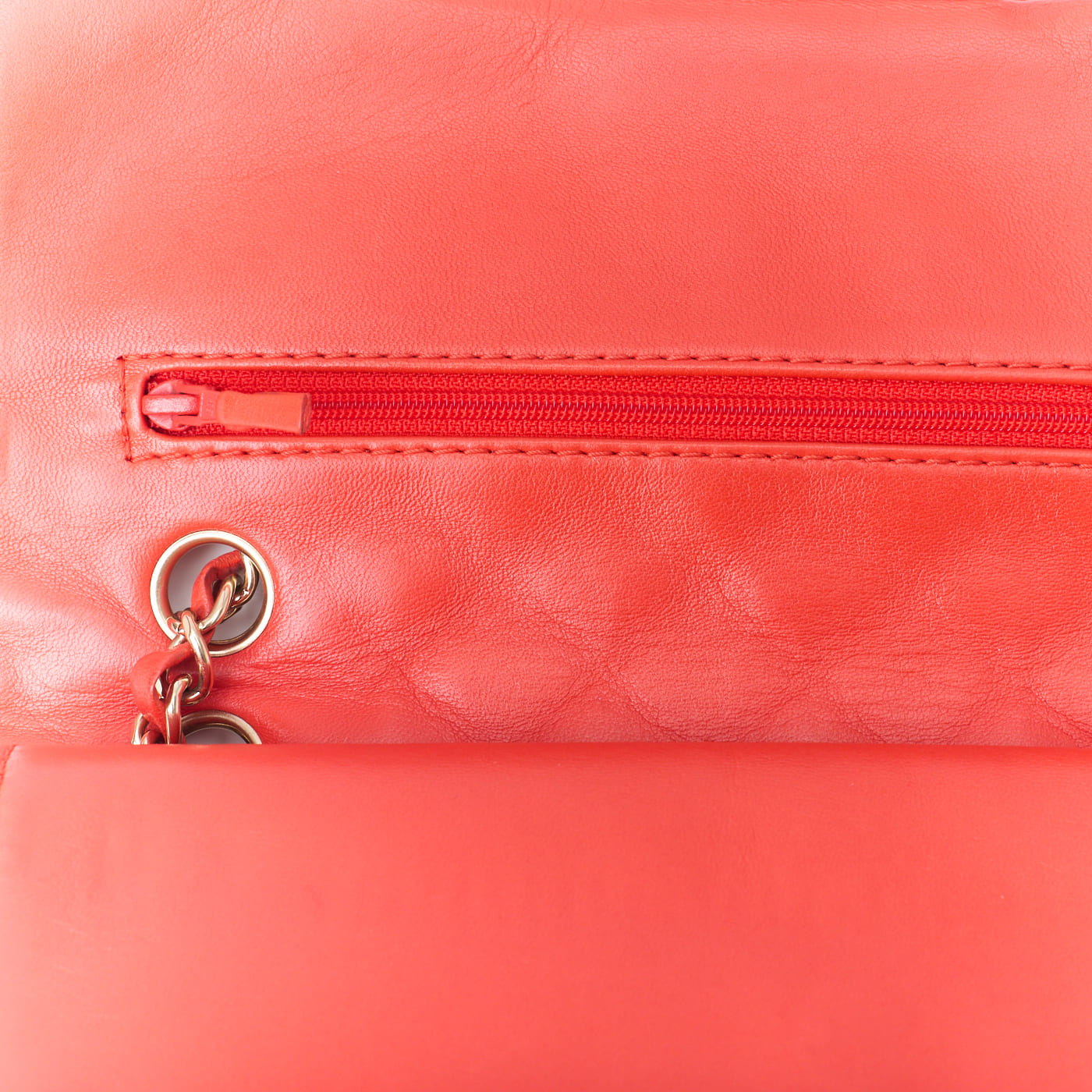 CHANEL Shoulder Bag Matelasse Turn Lock Double Flap Lambskin Red Gold-Tone Hardware Pre-Owned