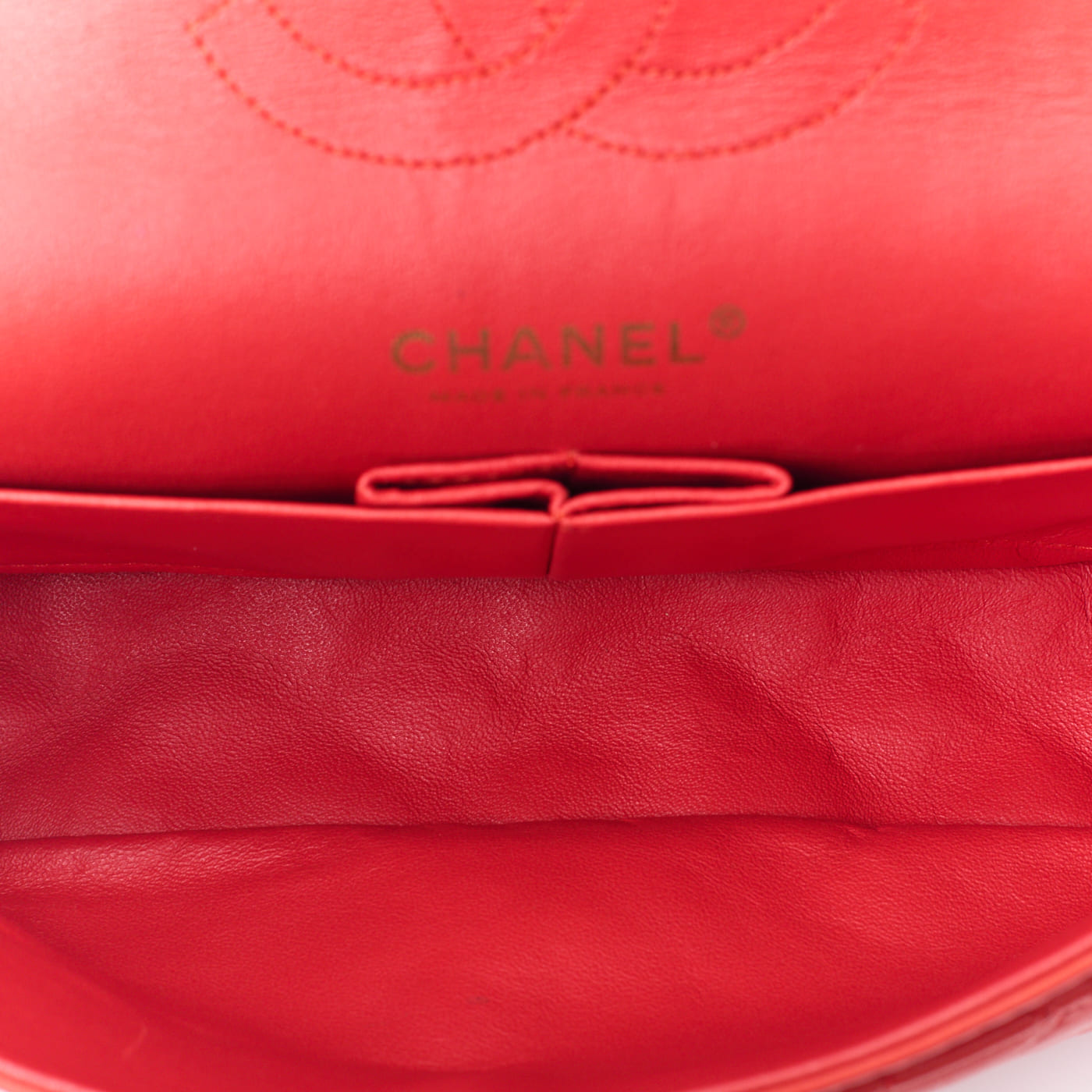 CHANEL Shoulder Bag Matelasse Turn Lock Double Flap Lambskin Red Gold-Tone Hardware Pre-Owned