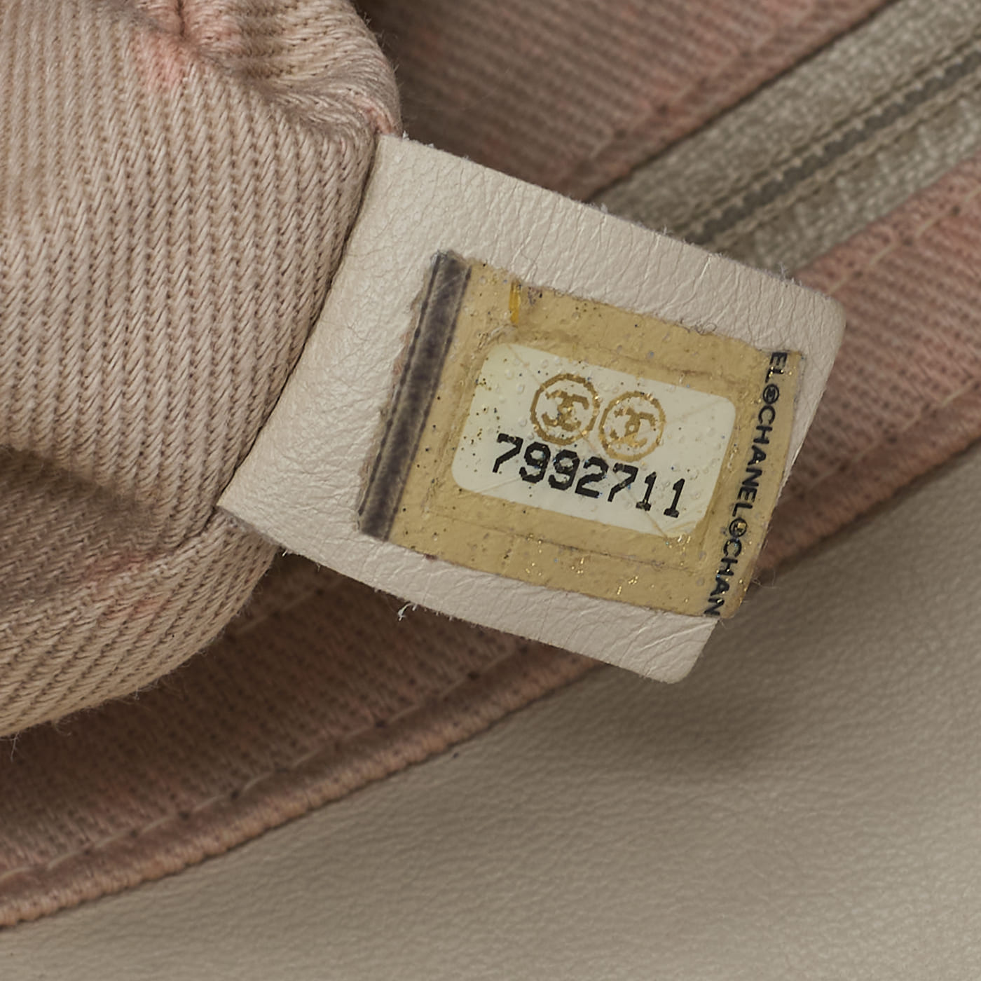 CHANEL Tote Bag Camellia Line Lambskin Ivory Gold-Tone Hardware Pre-Owned