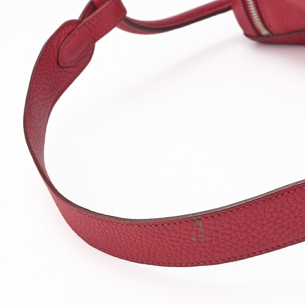 HERMES Lindy 30 2WAY Shoulder Bag Tryon Clemence Rouge Casaque Silver-Tone Hardware Pre-Owned