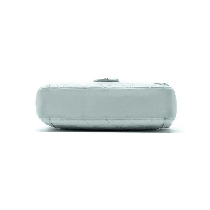 CHANEL Shoulder Bag Mini Matelasse Lambskin Light Blue Gold-Tone Hardware Pre-Owned
