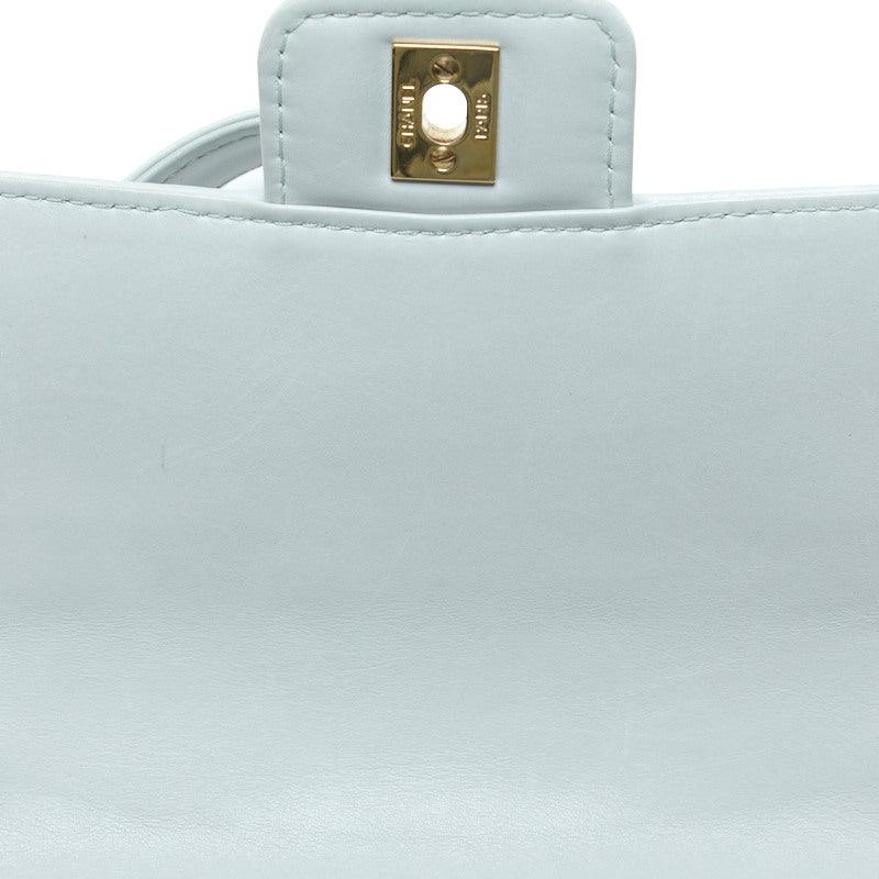CHANEL Shoulder Bag Mini Matelasse Lambskin Light Blue Gold-Tone Hardware Pre-Owned