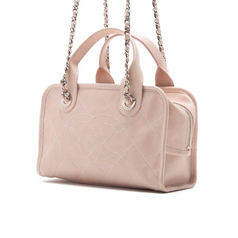 CHANEL Handbag Matelasse Coco Mark 2WAY Caviar Skin Pink Silver-Tone Hardware Pre-Owned