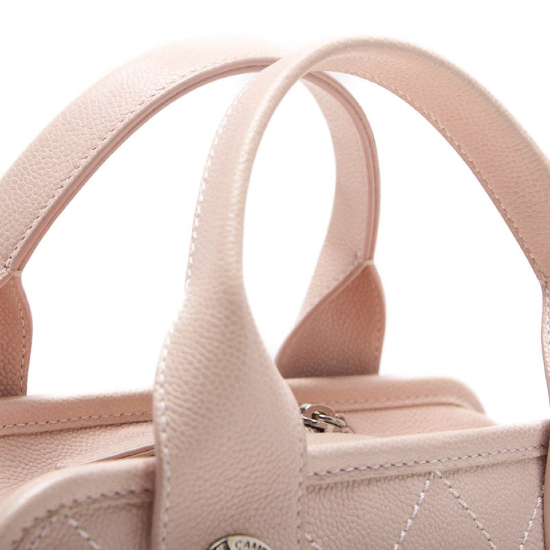 CHANEL Handbag Matelasse Coco Mark 2WAY Caviar Skin Pink Silver-Tone Hardware Pre-Owned