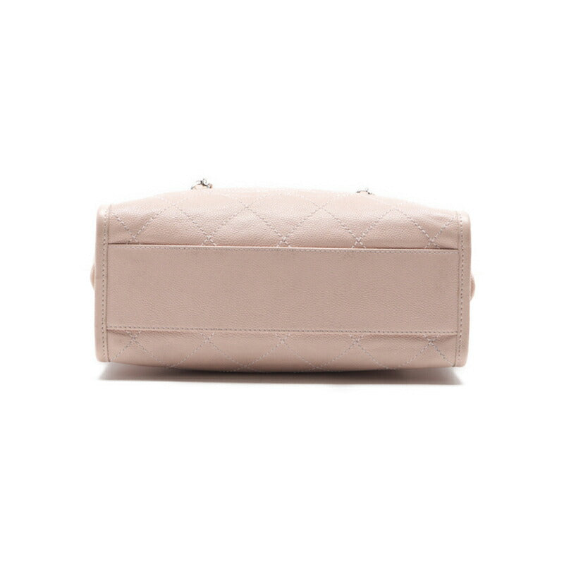 CHANEL Handbag Matelasse Coco Mark 2WAY Caviar Skin Pink Silver-Tone Hardware Pre-Owned