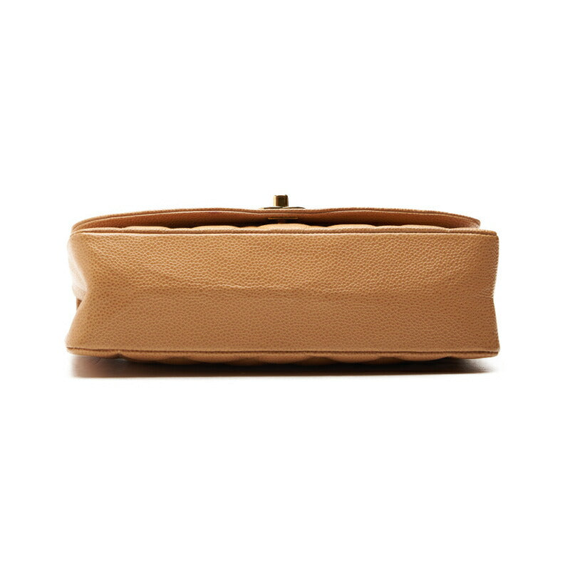 CHANEL Shoulder Bag Matelasse Diana Flap Chain Shoulder Caviar Skin Beige Gold-Tone Hardware Pre-Owned