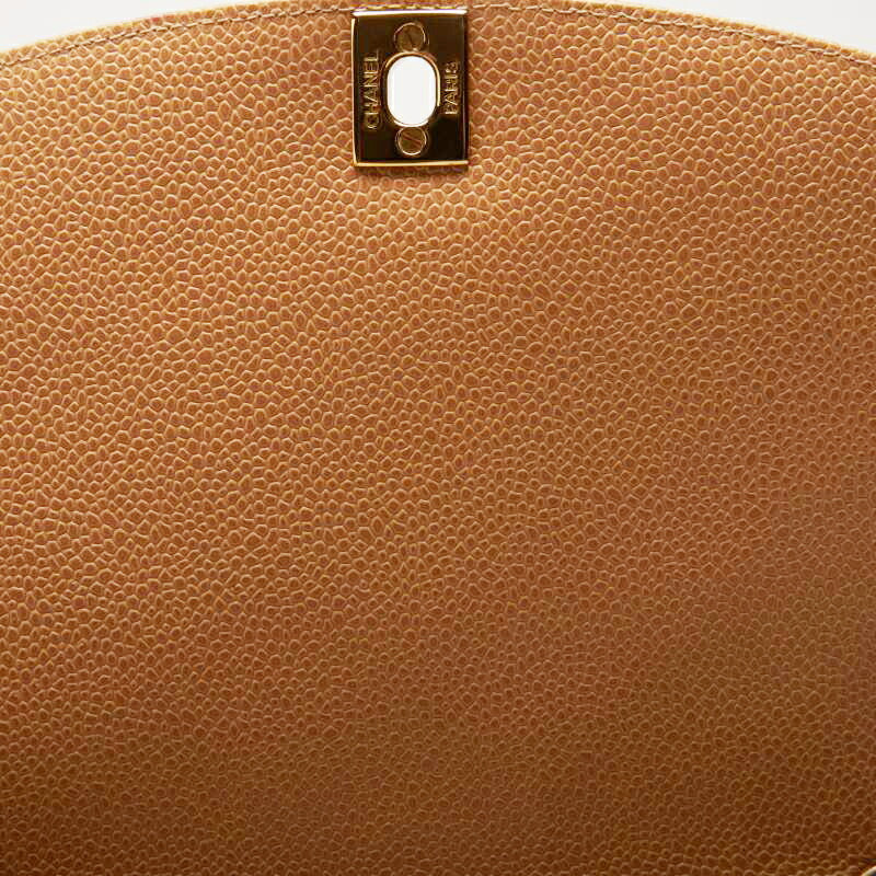 CHANEL Shoulder Bag Matelasse Diana Flap Chain Shoulder Caviar Skin Beige Gold-Tone Hardware Pre-Owned