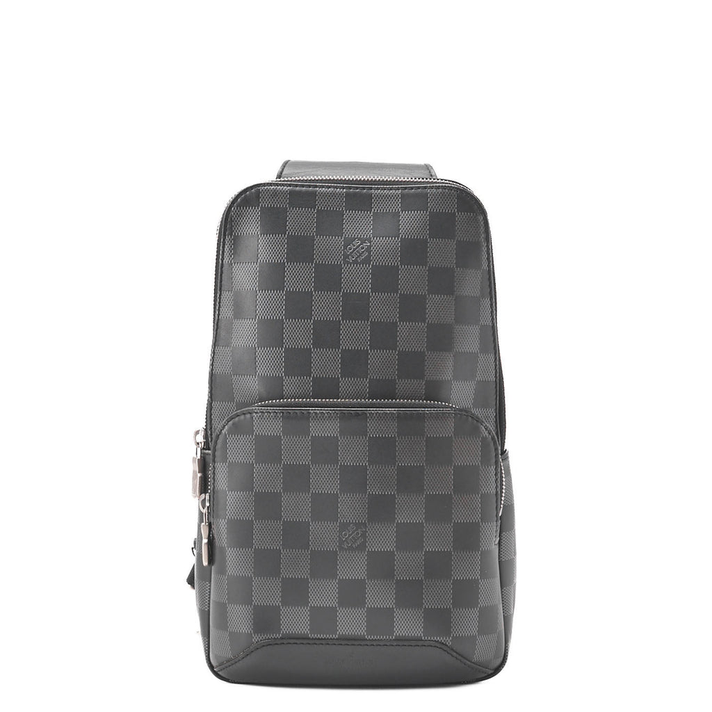 Louis Vuitton Shoulder Bag, Damier Infini, Black Noir, Silver-Tone Hardware, Pre-Owned