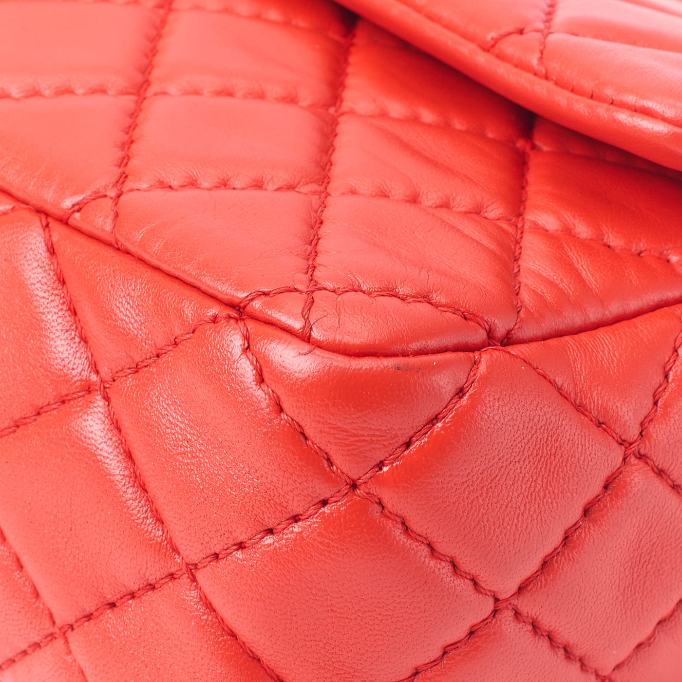 CHANEL Shoulder Bag Matelasse Turn Lock Double Flap Lambskin Red Gold-Tone Hardware Pre-Owned
